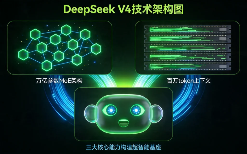 DeepSeek V4三大技术突破：万亿参数MoE、百万token上下文、原生多模态