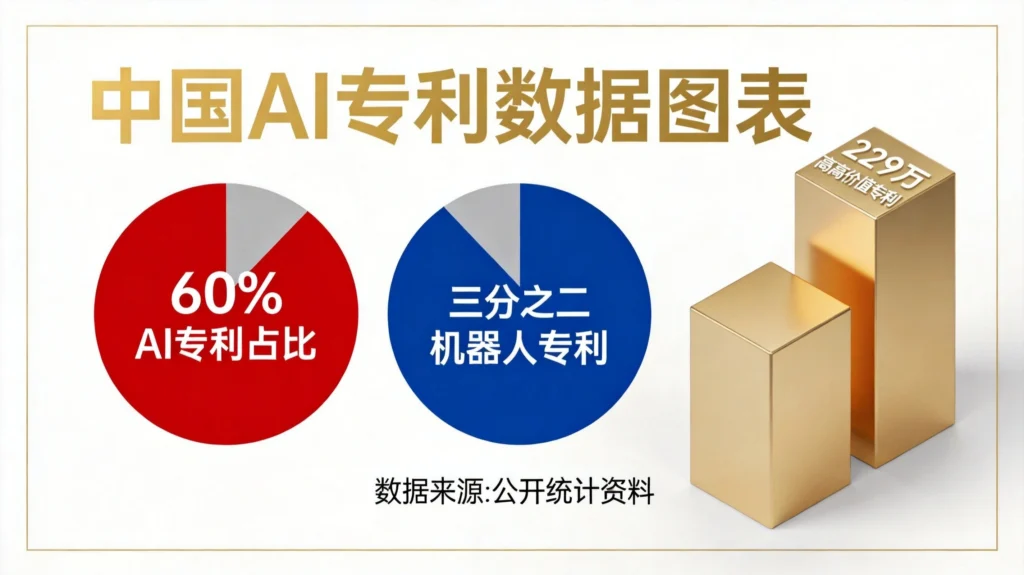 中国AI专利数据:60%全球AI专利占比、三分之二机器人专利、229万件高价值发明专利