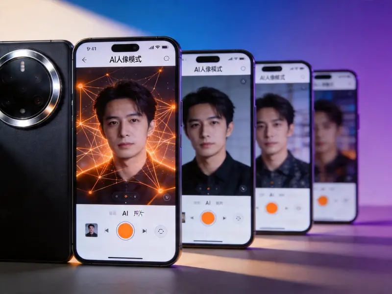 AI拍照手机对比配图 - 四大旗舰手机摄像头与AI算法展示