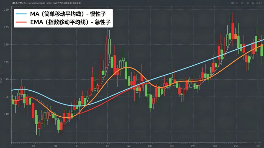 关于OKX 图表中 MA和EMA指标对比的插图