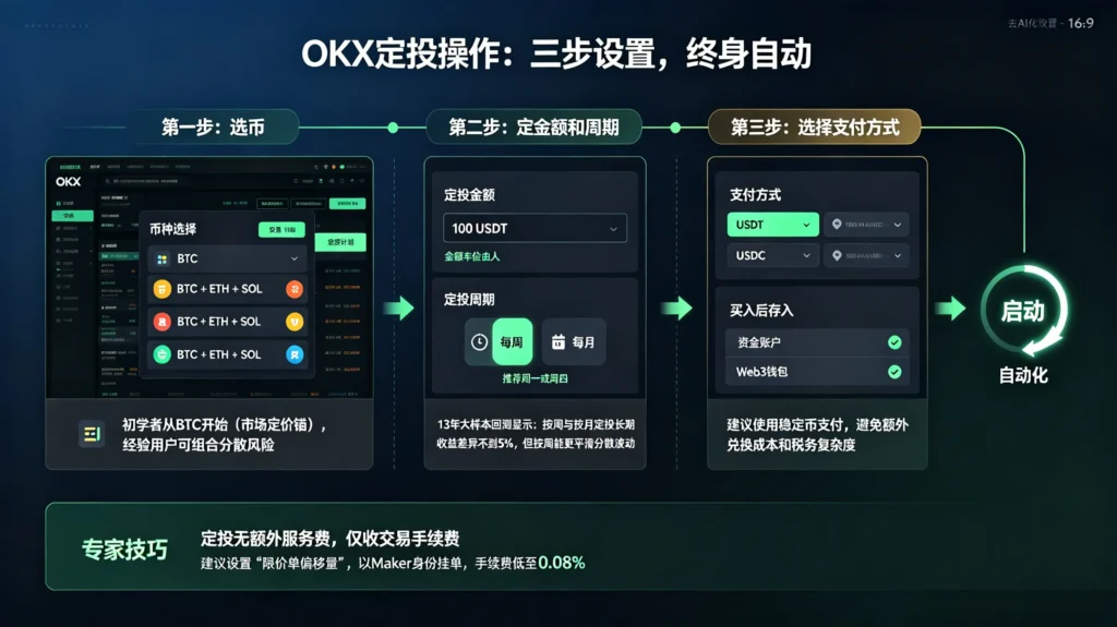 “三步设置,终身自动” 流程插图