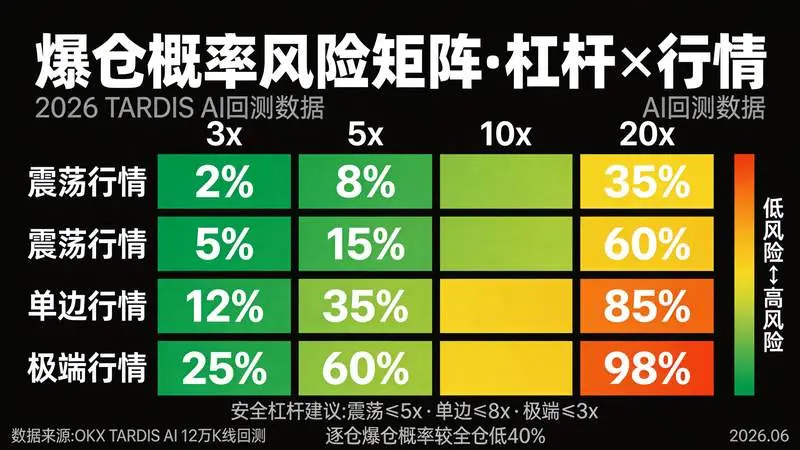风险热力矩阵 杠杆×行情爆仓概率